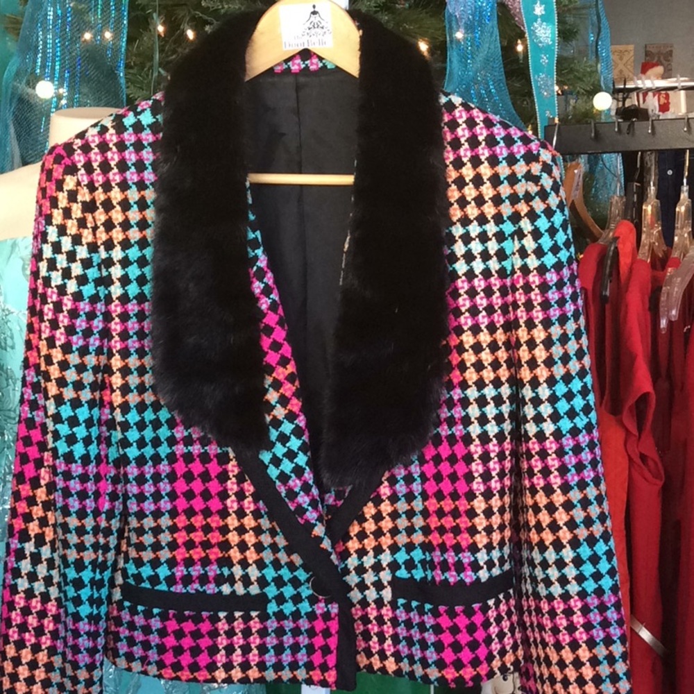 Doncaster Silk  Vintage Rainbow Tweed Blazer.